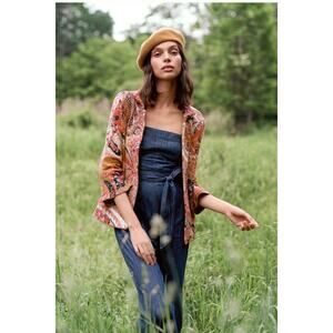 Moth by Anthropologie paisley intarsia sweater blazer / sz M